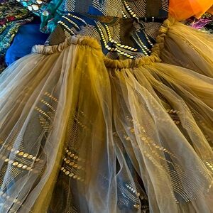 Never worn african printed skirt under tulle fabric